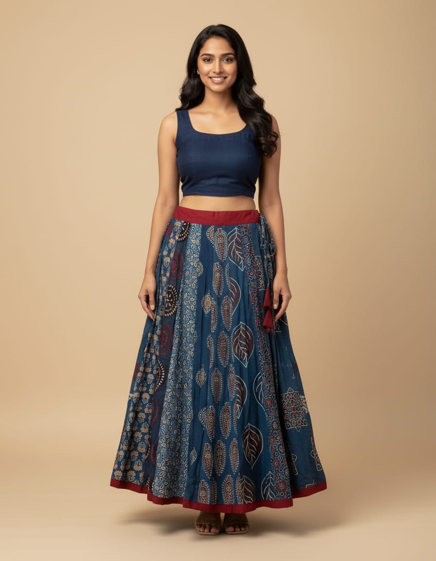 Ajrakh Cotton Skirt