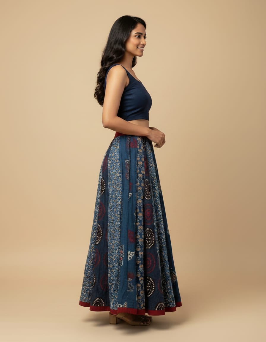 Ajrakh Cotton Skirt