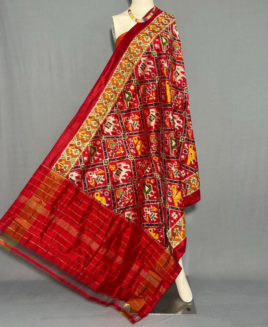 Pochampally Pure Silk Narikunj Dupatta