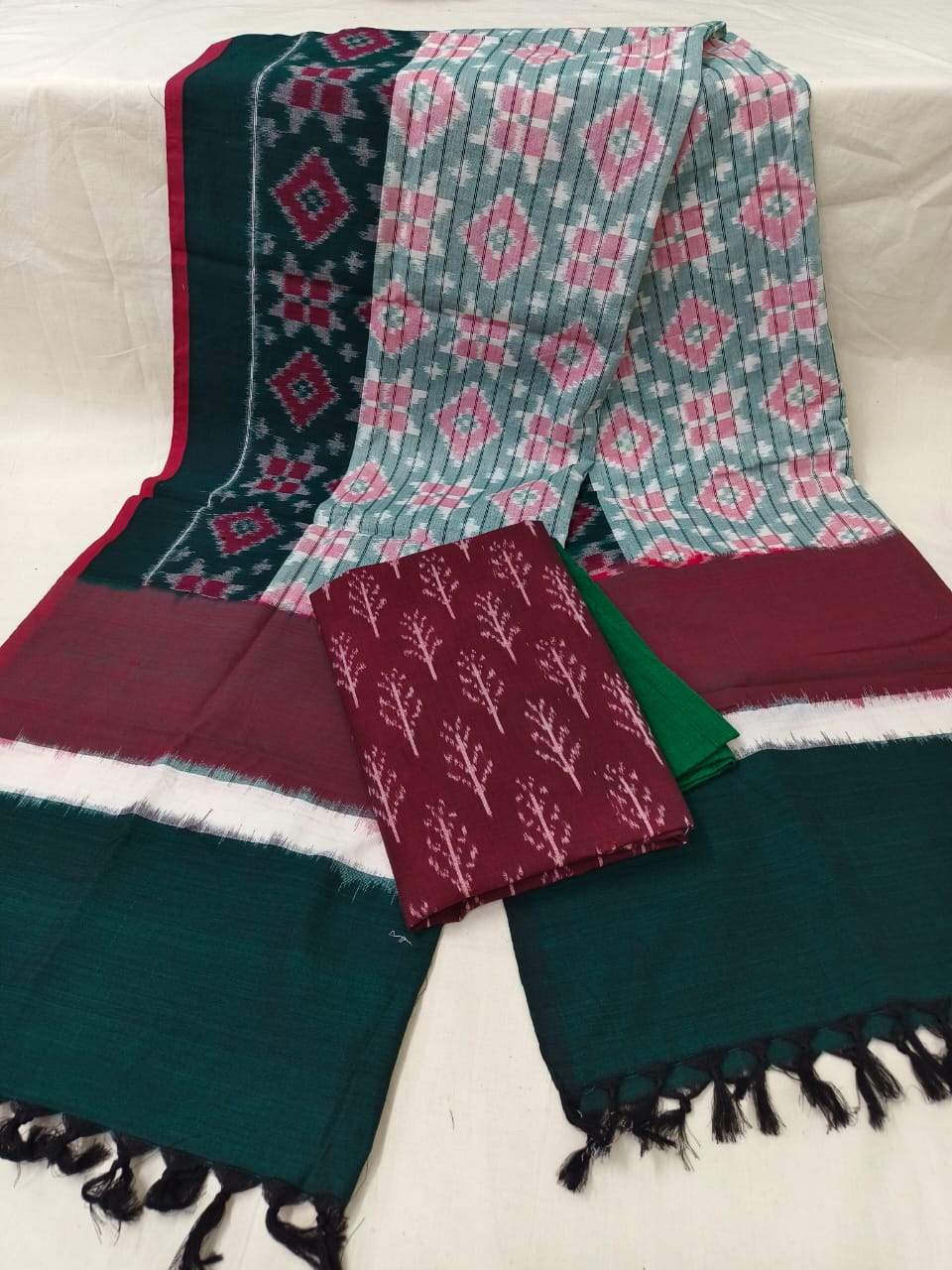 Telia Rumal Double Ikat Cotton Dress Material