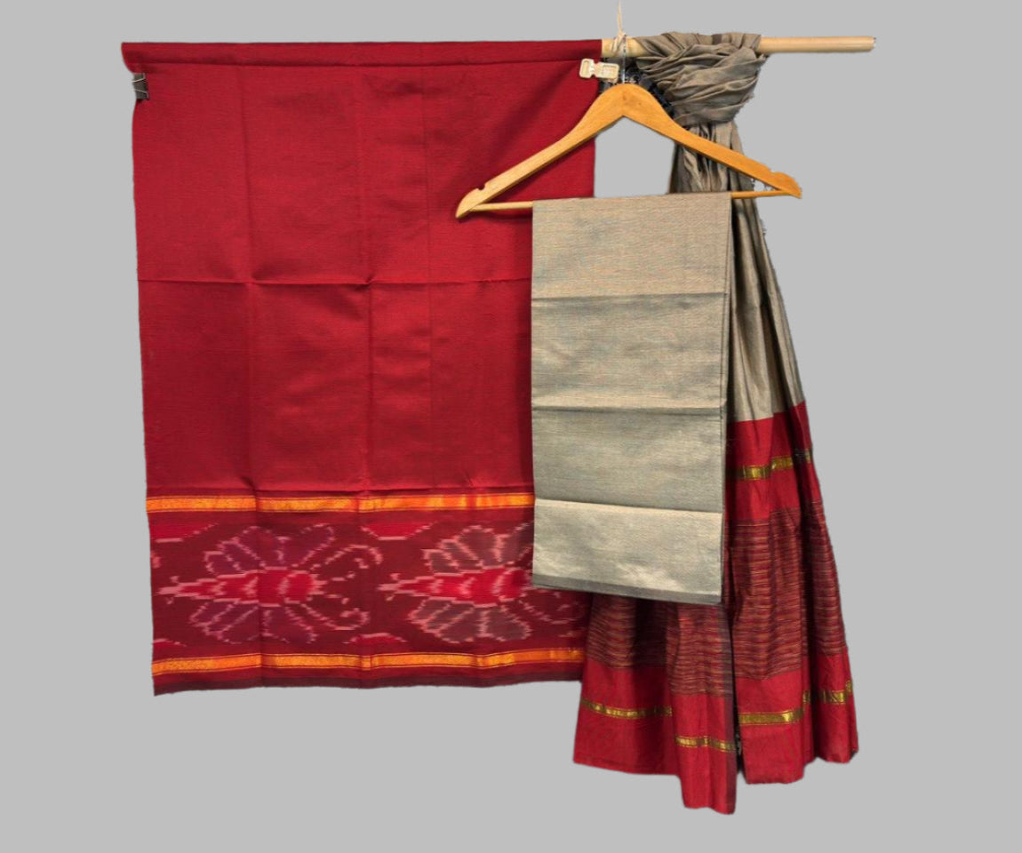 Ikat Cotton Silk Dress Material