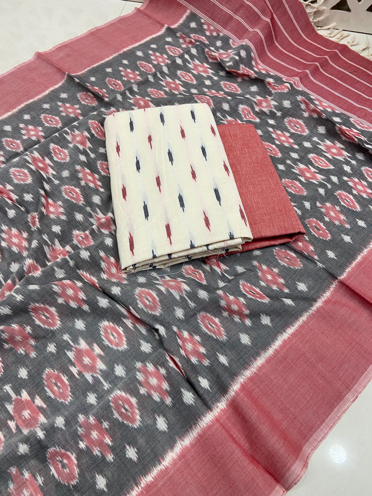 Duble Ikat Cotton Dress Material