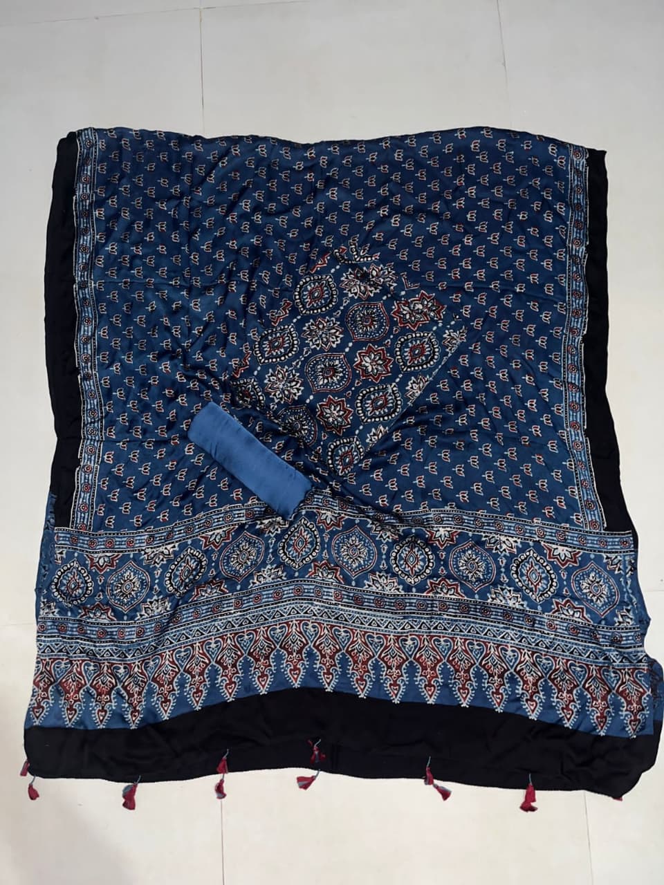 Ajrakh Modal Silk Dress Material