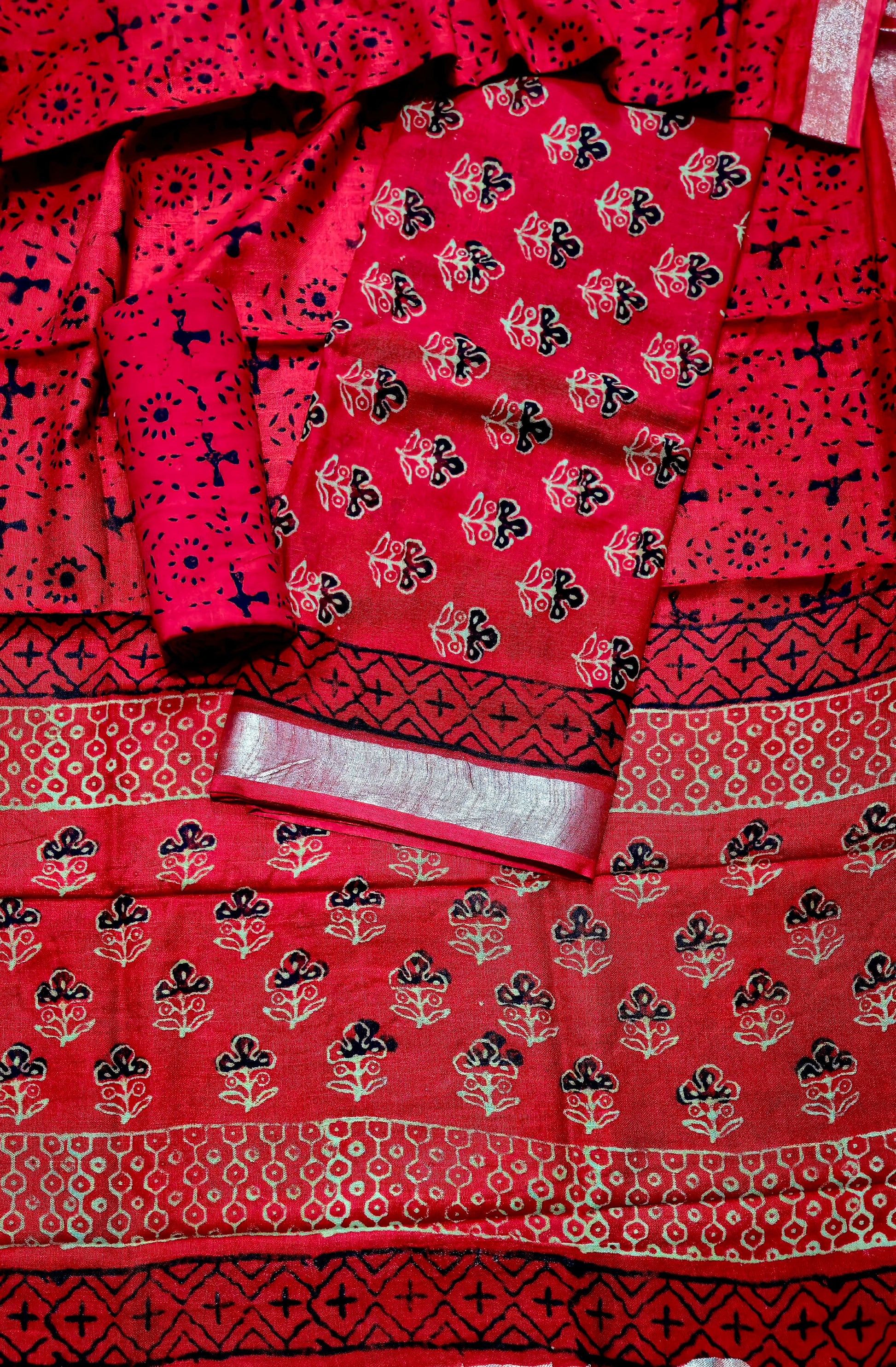 Hand BlockPrint Linen Cotton Dress Material