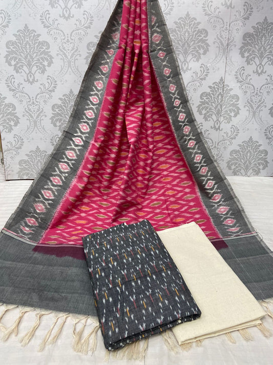 Double Ikat Cotton Dress Material
