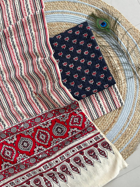 Ajrakh Cotton Hakoba Dress Material