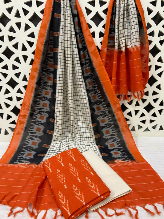 Double Ikat Cotton Dress Material
