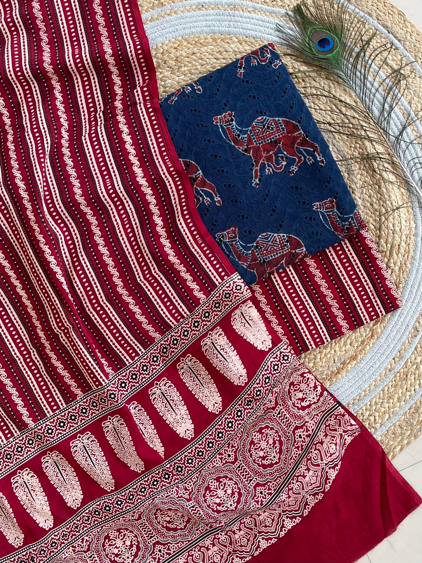 Ajrakh Cotton Hakoba Dress Material