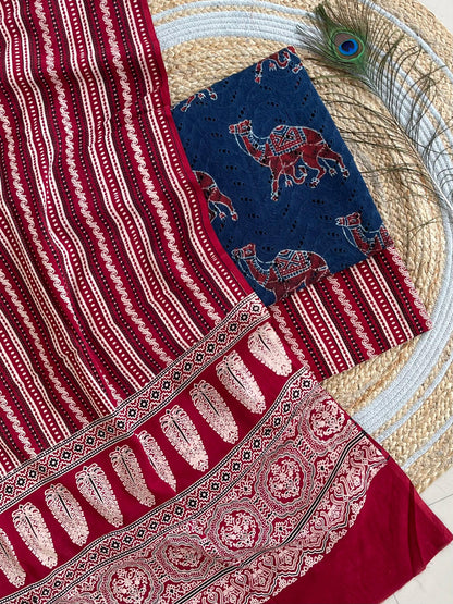 Ajrakh Cotton Hakoba Dress Material