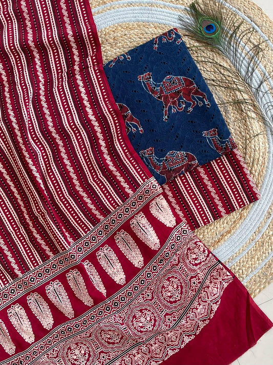 Ajrakh Cotton Hakoba Dress Material