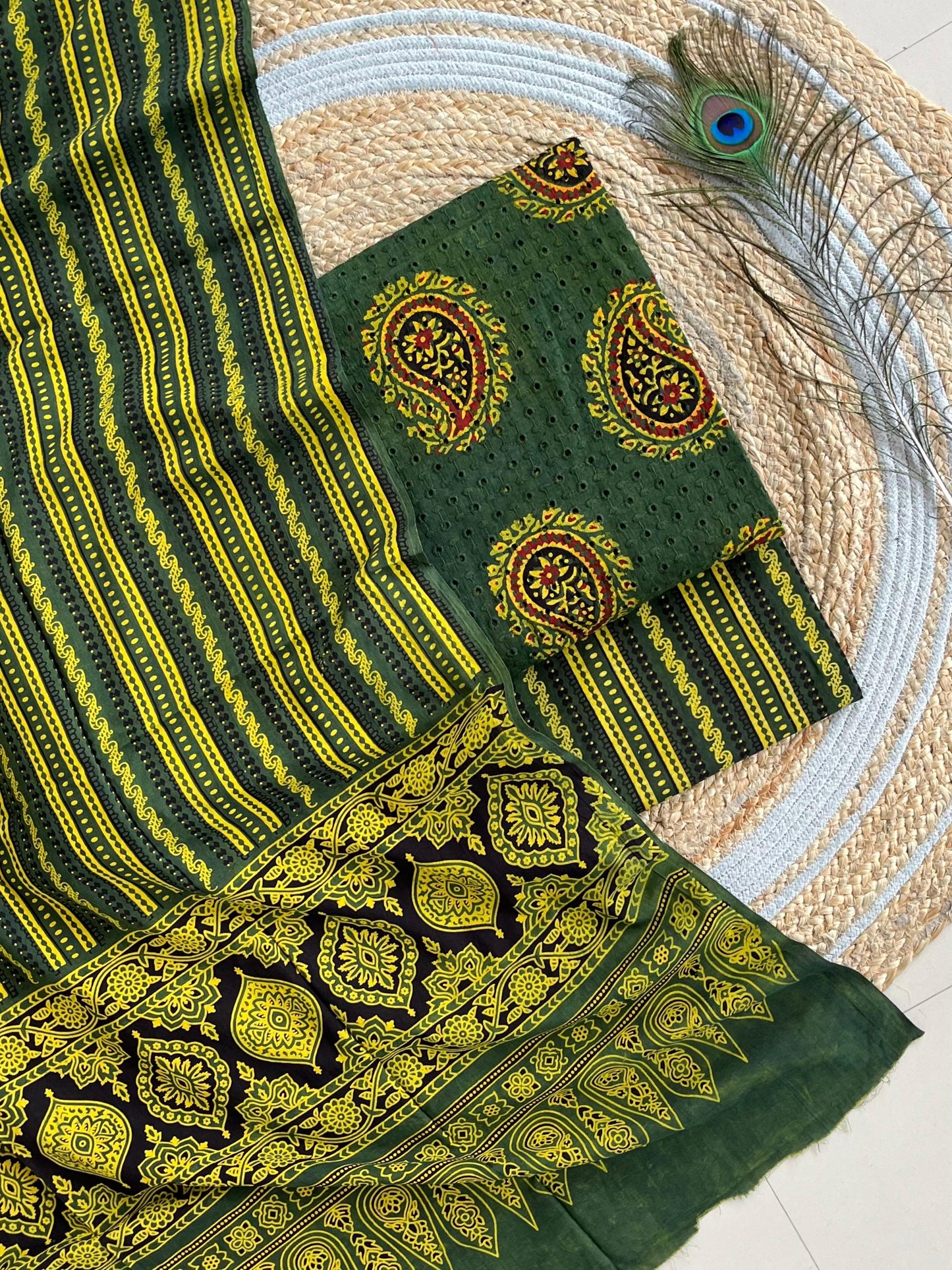 Ajrakh Cotton Hakoba Dress Material