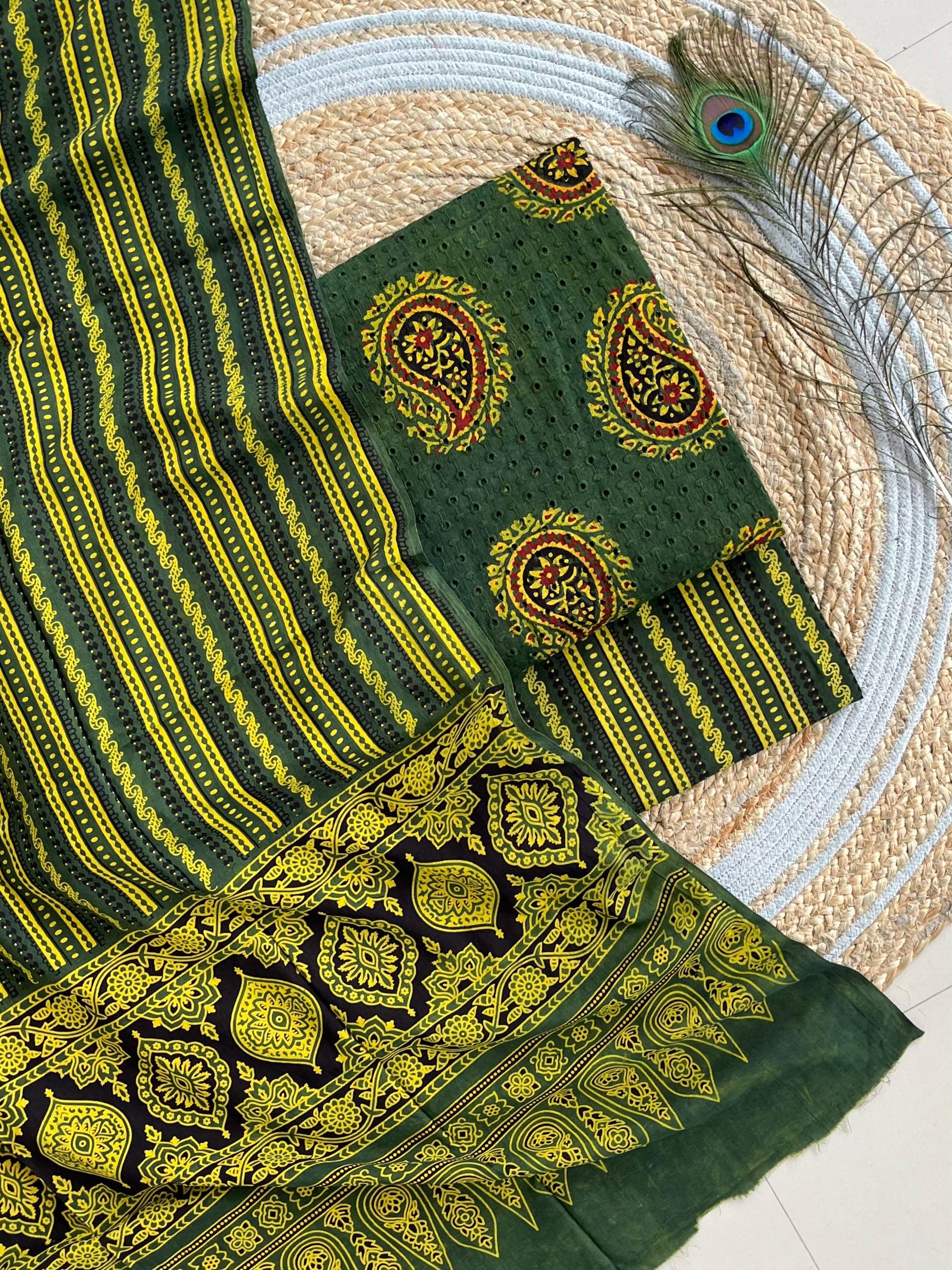 Ajrakh Cotton Hakoba Dress Material