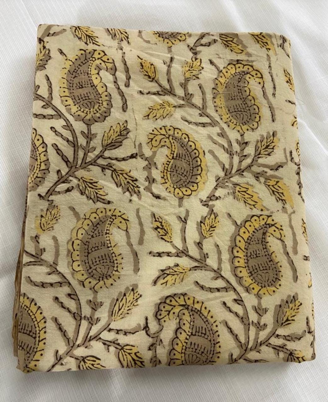 Ajrakh Hand Block Printed Cotton Fabric