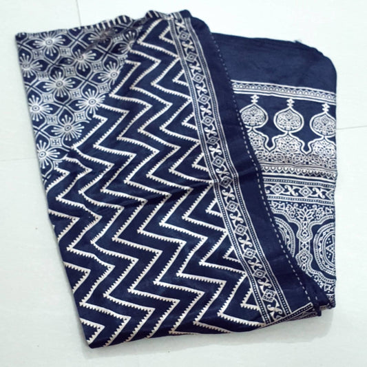 Authentic Indian Traditional Wear Ethnic AJRAKH Hand Crafted Hand Block Printed Cotton Dupatta from Gujarat