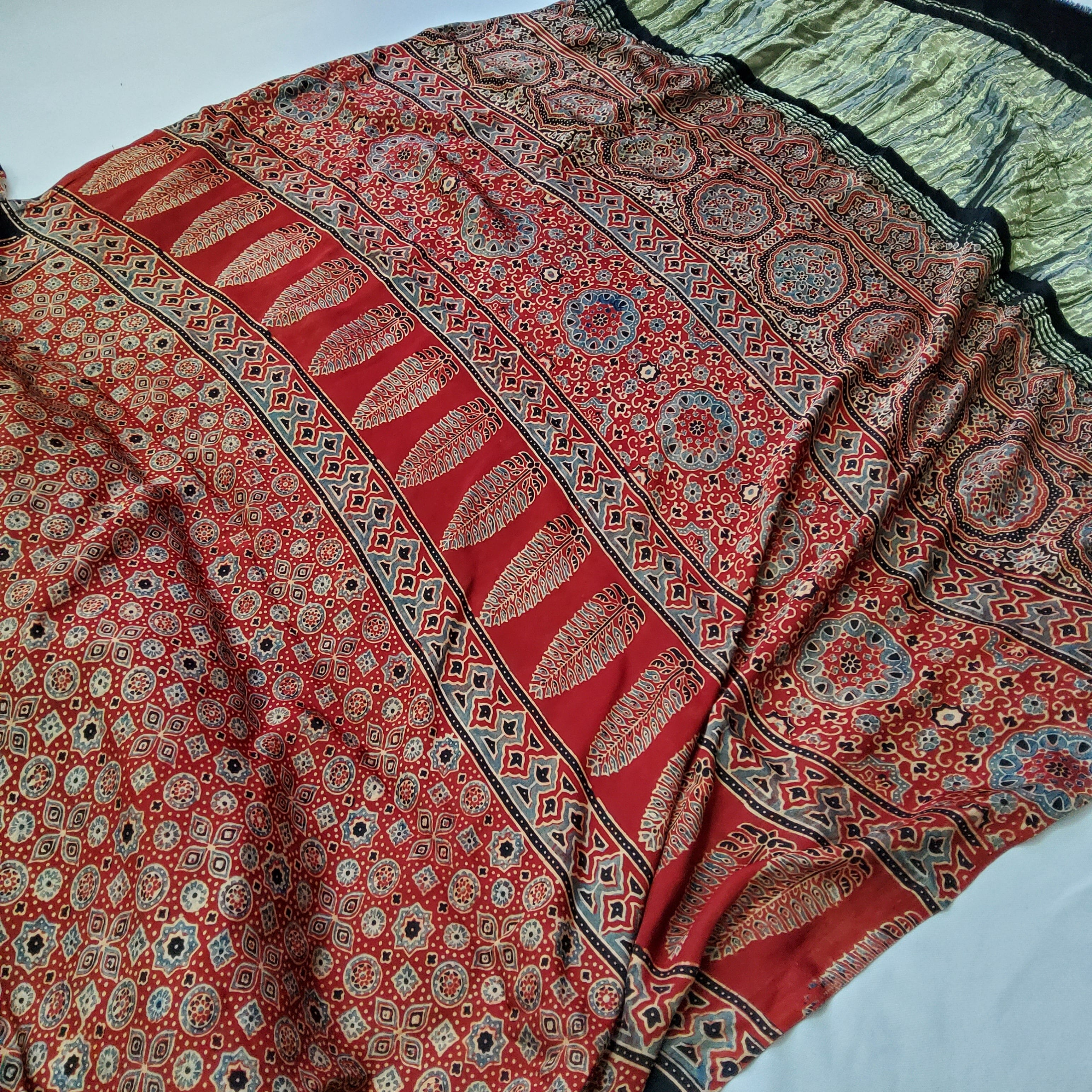Lt fabrics - Ajrakh Silk Any Occasion Latest Elegant Saree Sarees wholesale  ethnic wear suppliers