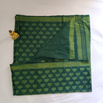 Akola Hand Block Print Cotton Saree with Blouse