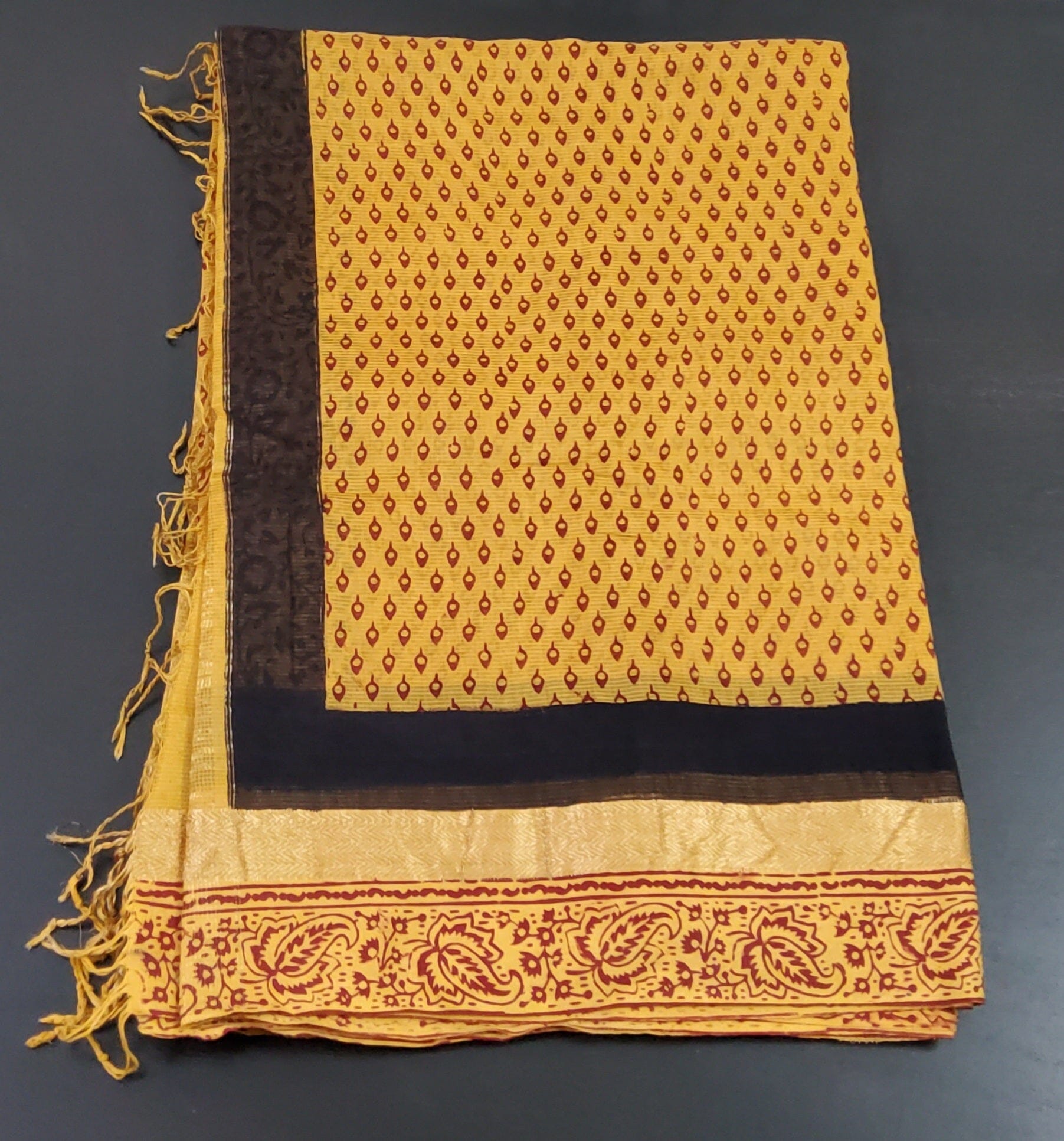 Bagh Print Cotton Dress Material with zari Border – RKG SHOPPING
