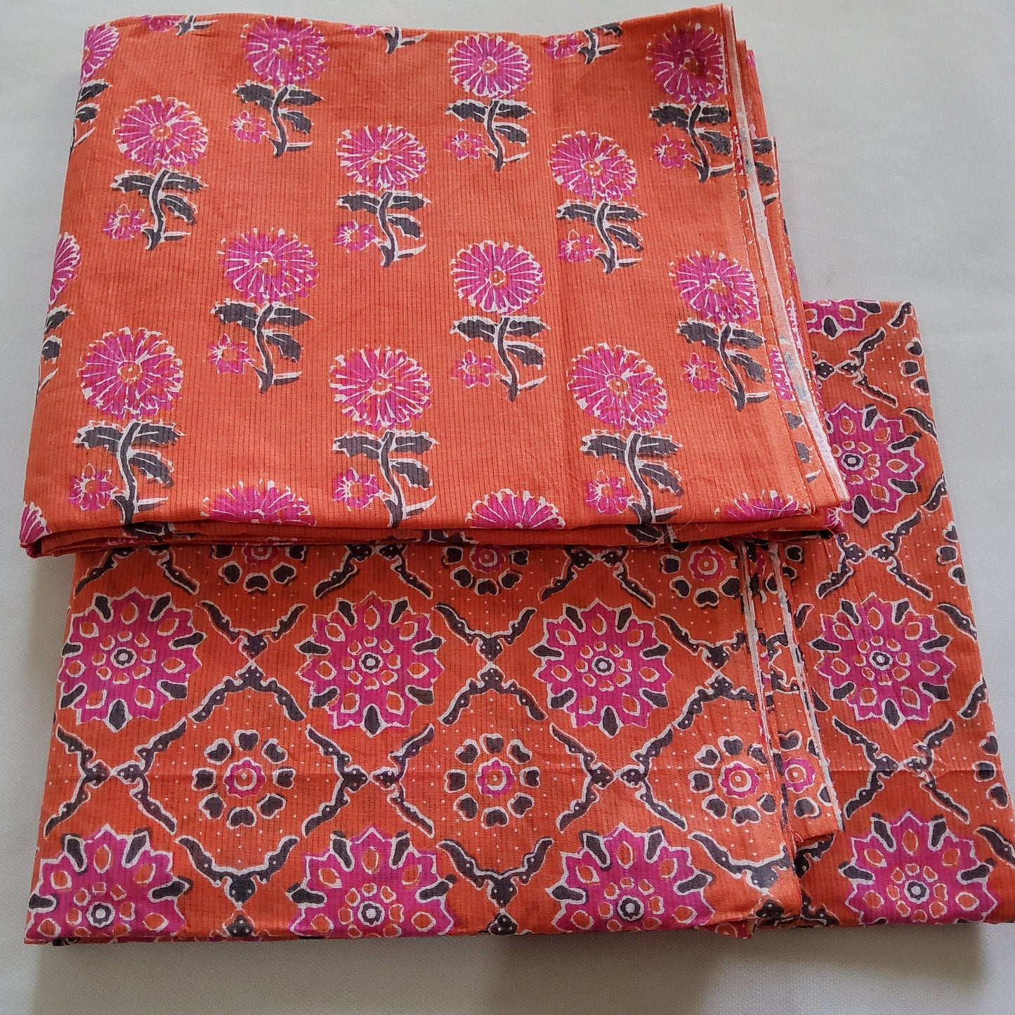 Bagru Printed Cotton Top Bottom Fabric  
