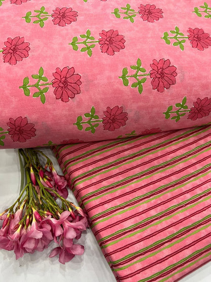 Bagru Block Print Pure Cotton Top Bottom Set