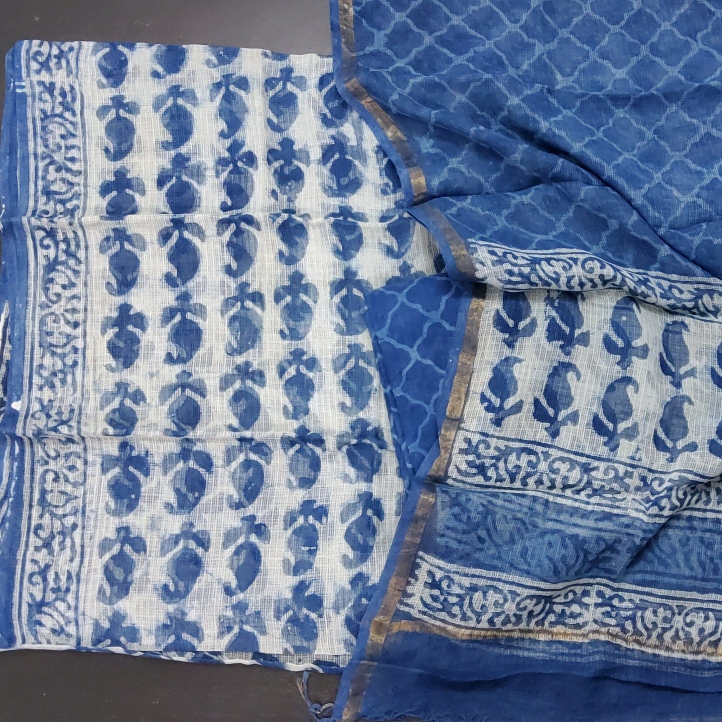 Bagru Hand Block Print Kota Doriya Salwar Suit