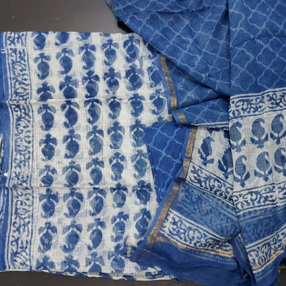 Bagru Hand Block Print Kota Doriya Salwar Suit