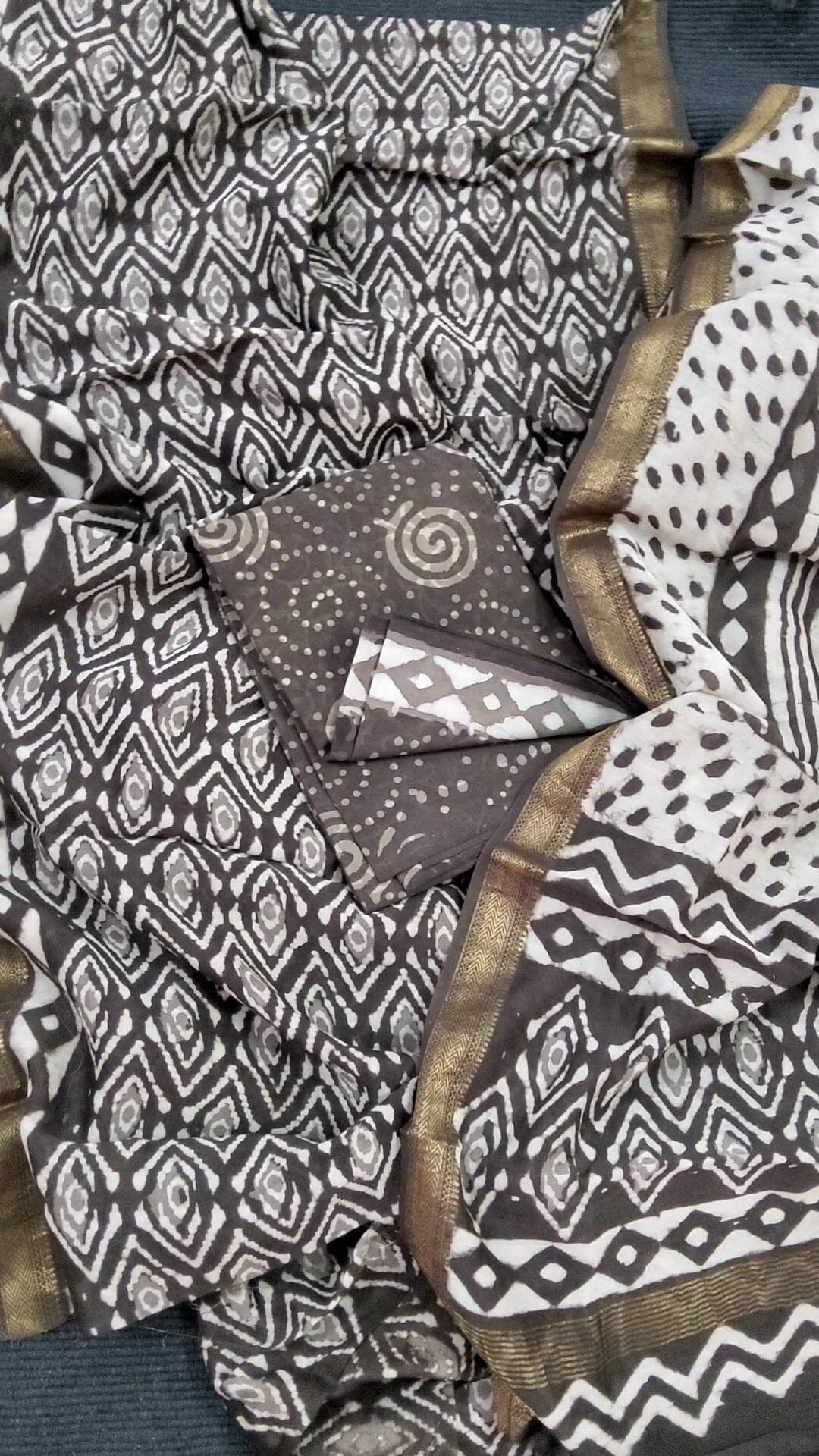 Bagru Hand Block Print Maheshwari Silk Salwar Suit
