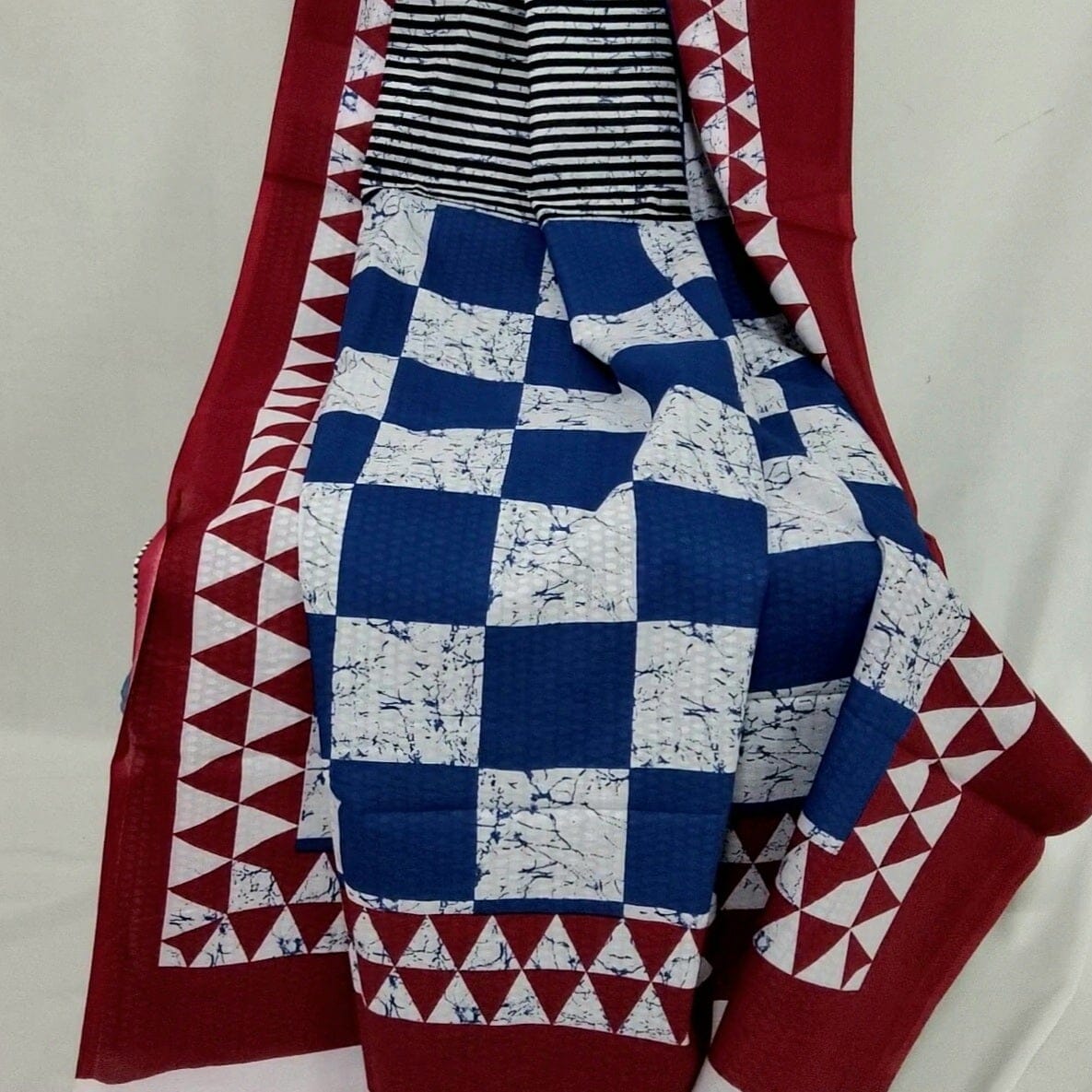 Bagru printed cotton saree with blouse