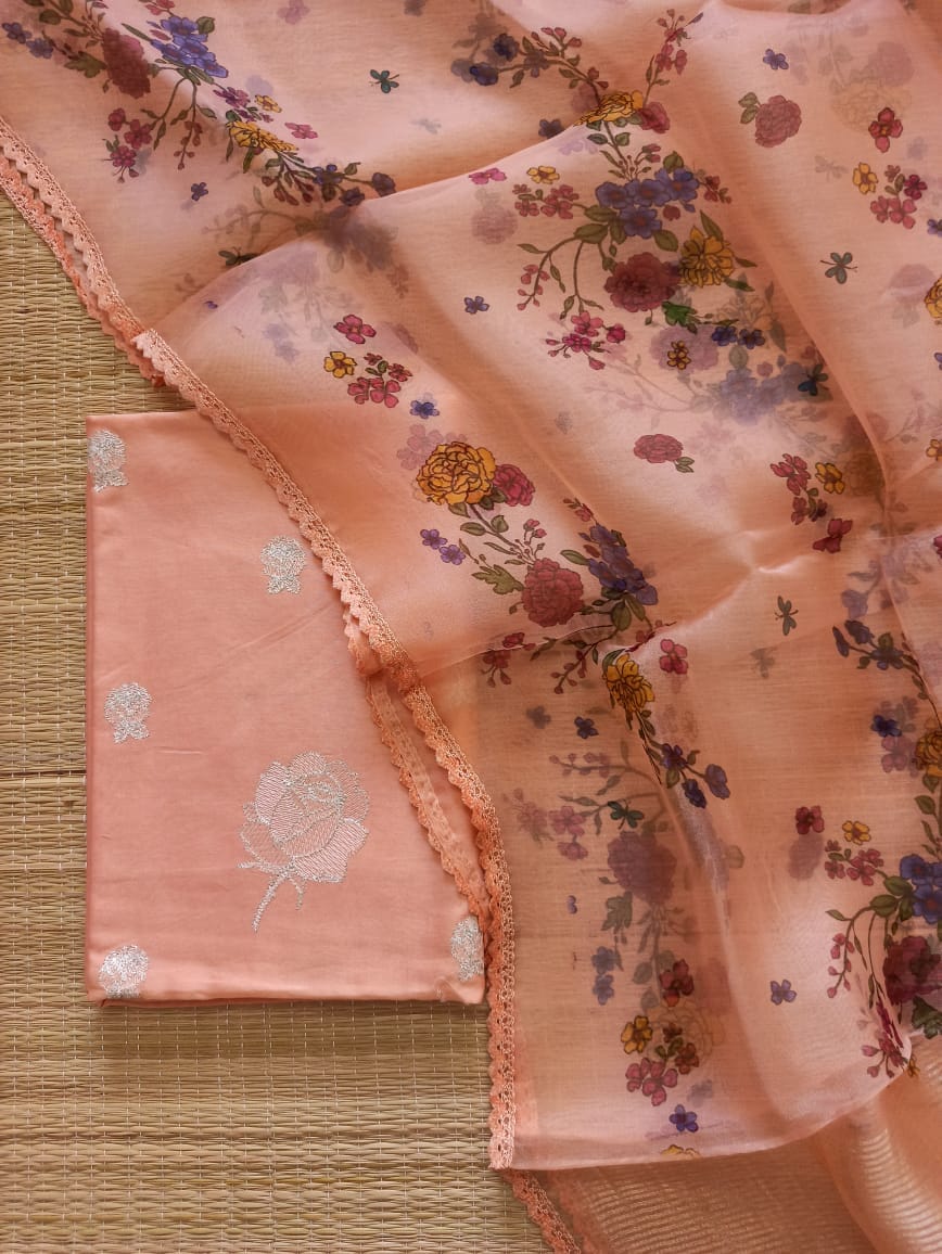 Banarasi Chanderi Silk Dress Material