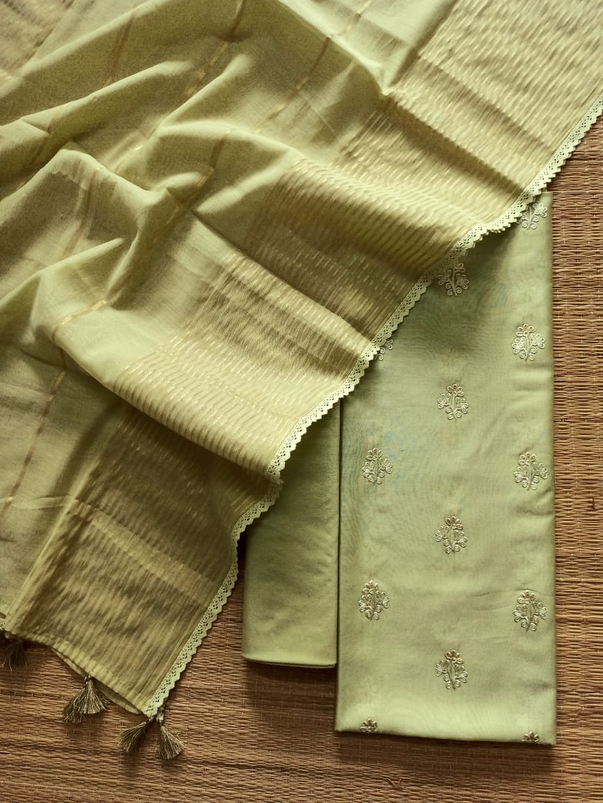Banarasi Embroidered Dress Material