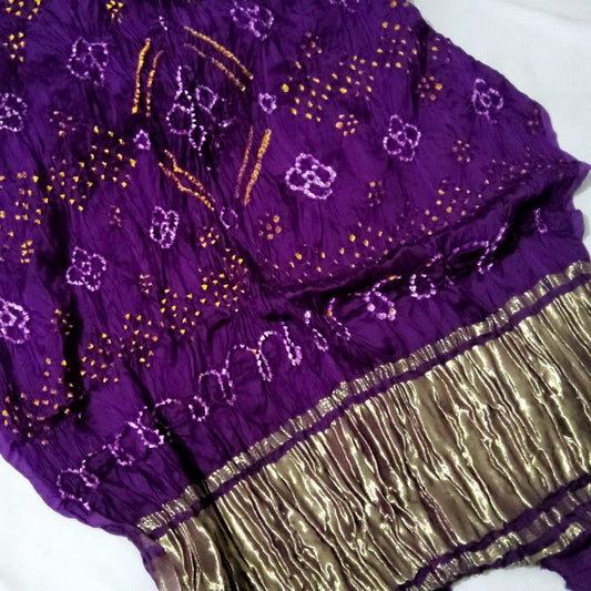 Bandhej Modal Silk Saree with Tissue Pallu