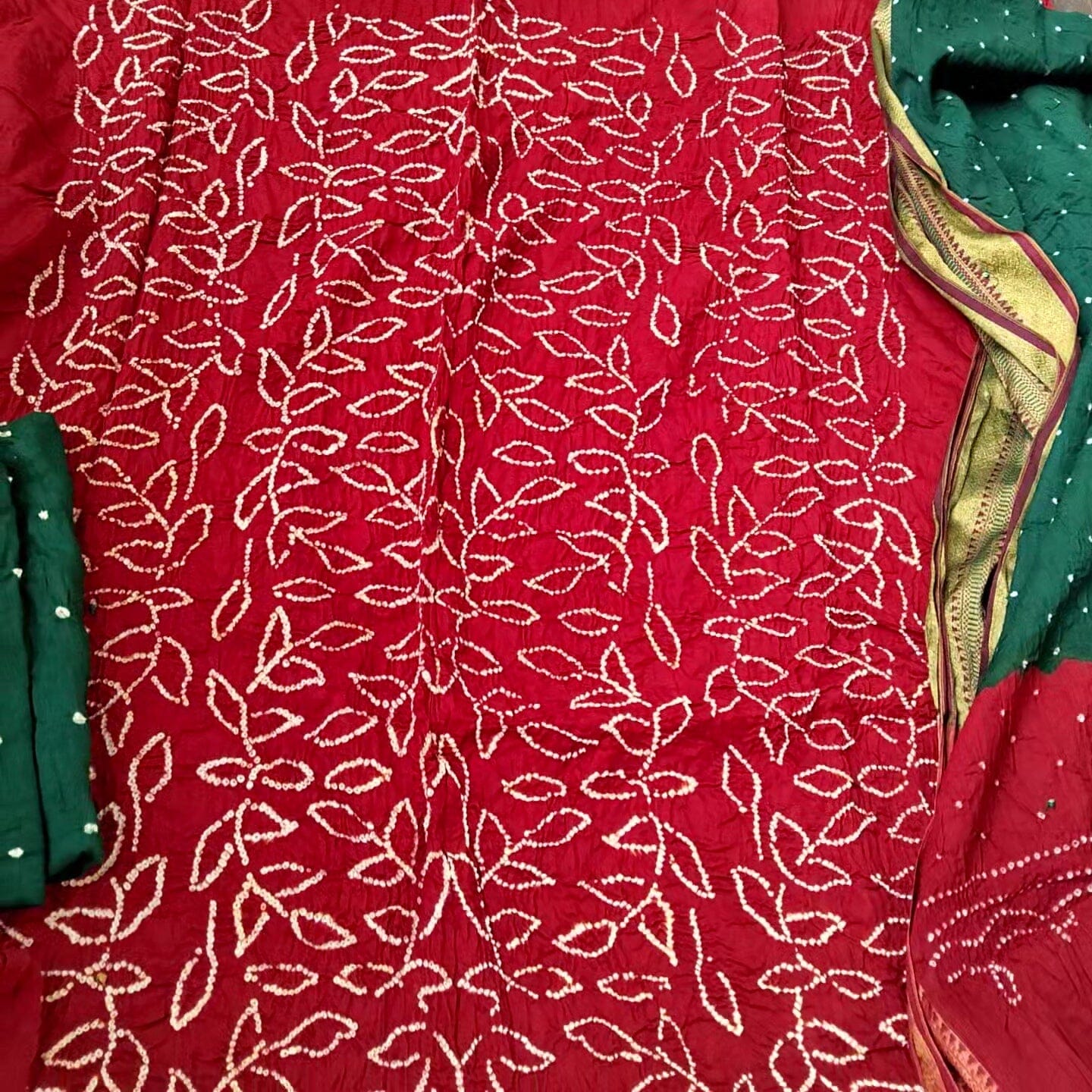 Regular Wear Cotton Satin Bandhani Suit Dress Material at Rs 550/piece in  Mumbai
