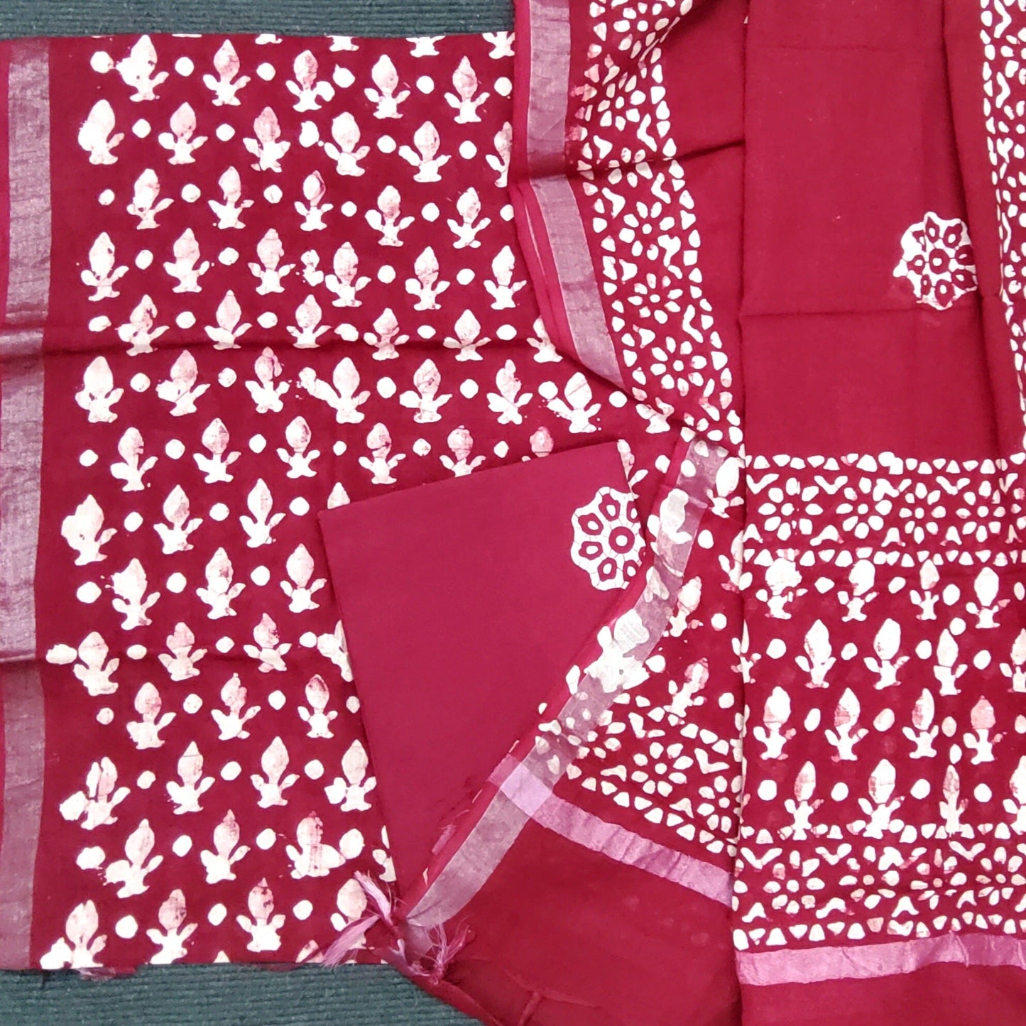 Batik linen cotton dress material