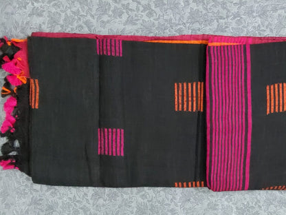 Bengal Cotton Saree in Weaving with Blouse