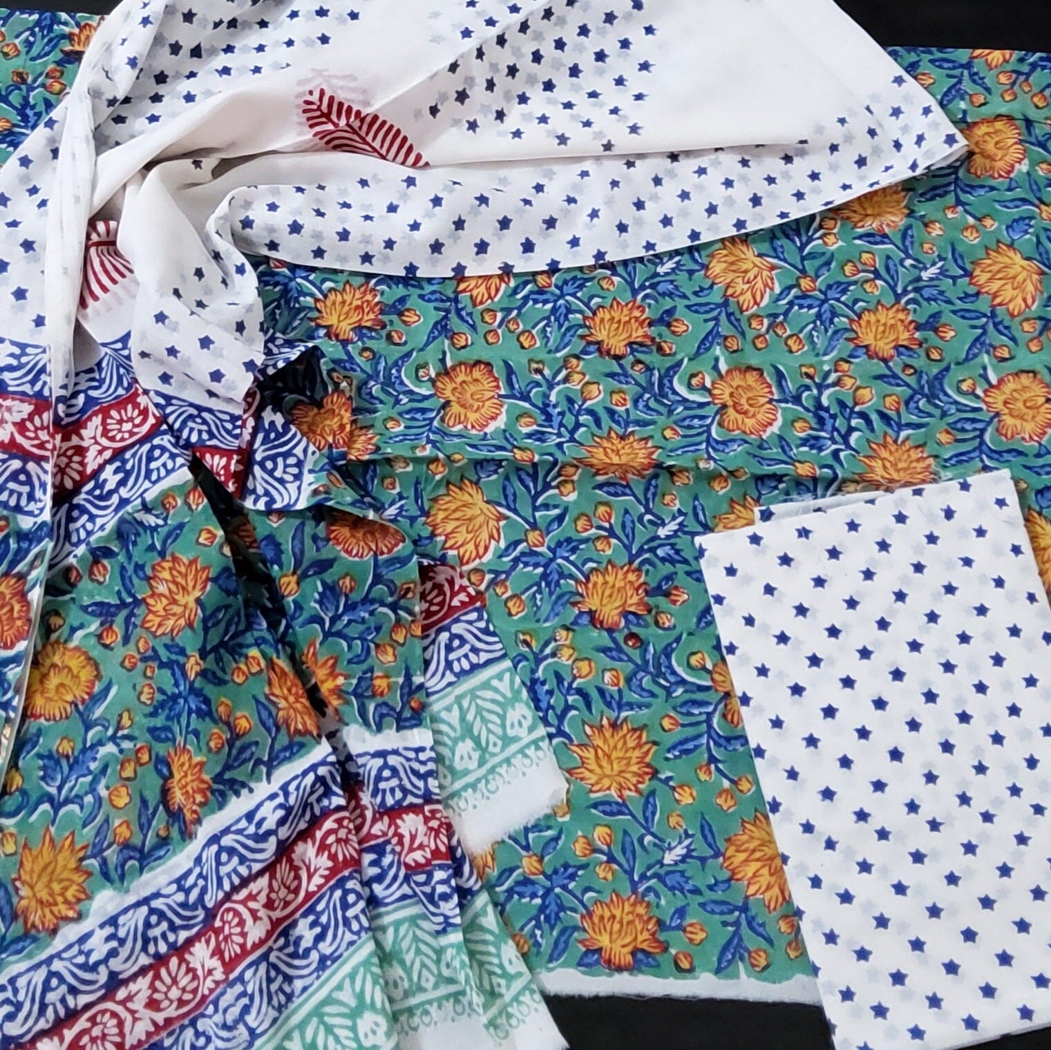 Bagru Cotton Dress Material with Cotton Dupatta