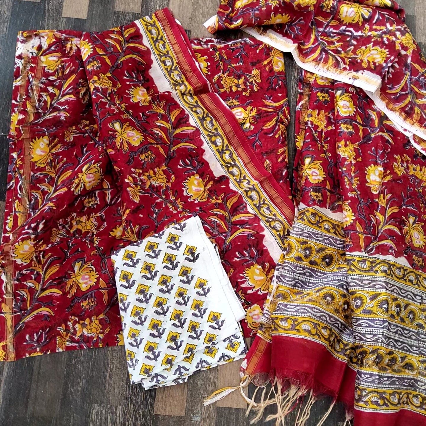 Chanderi Bagru HandBlockPrinted Dress Material