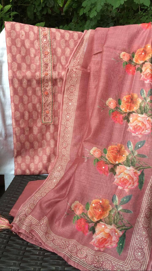 Soft Fancy Chanderi Dress Material