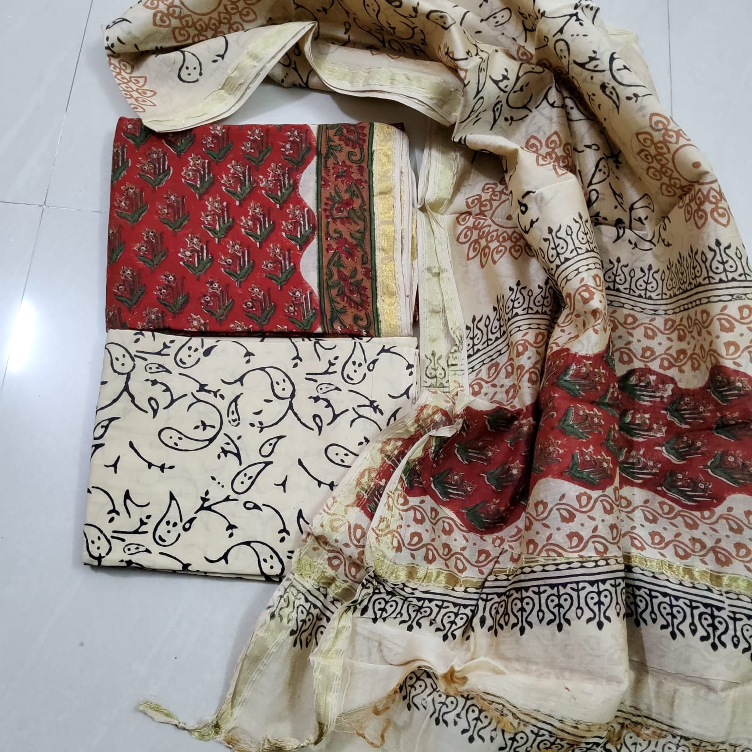 Buy Koskii Rani Pink Zariwork Chanderi Designer Unstitched Salwar Suit  online
