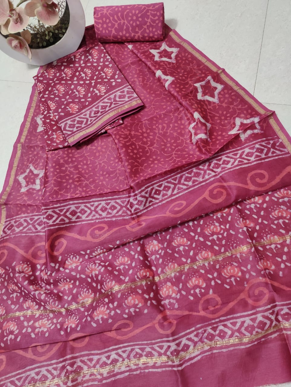 Buy Festival Wear Violet Croset Work Chanderi Silk Dress Material Online  From Surat Wholesale Shop.