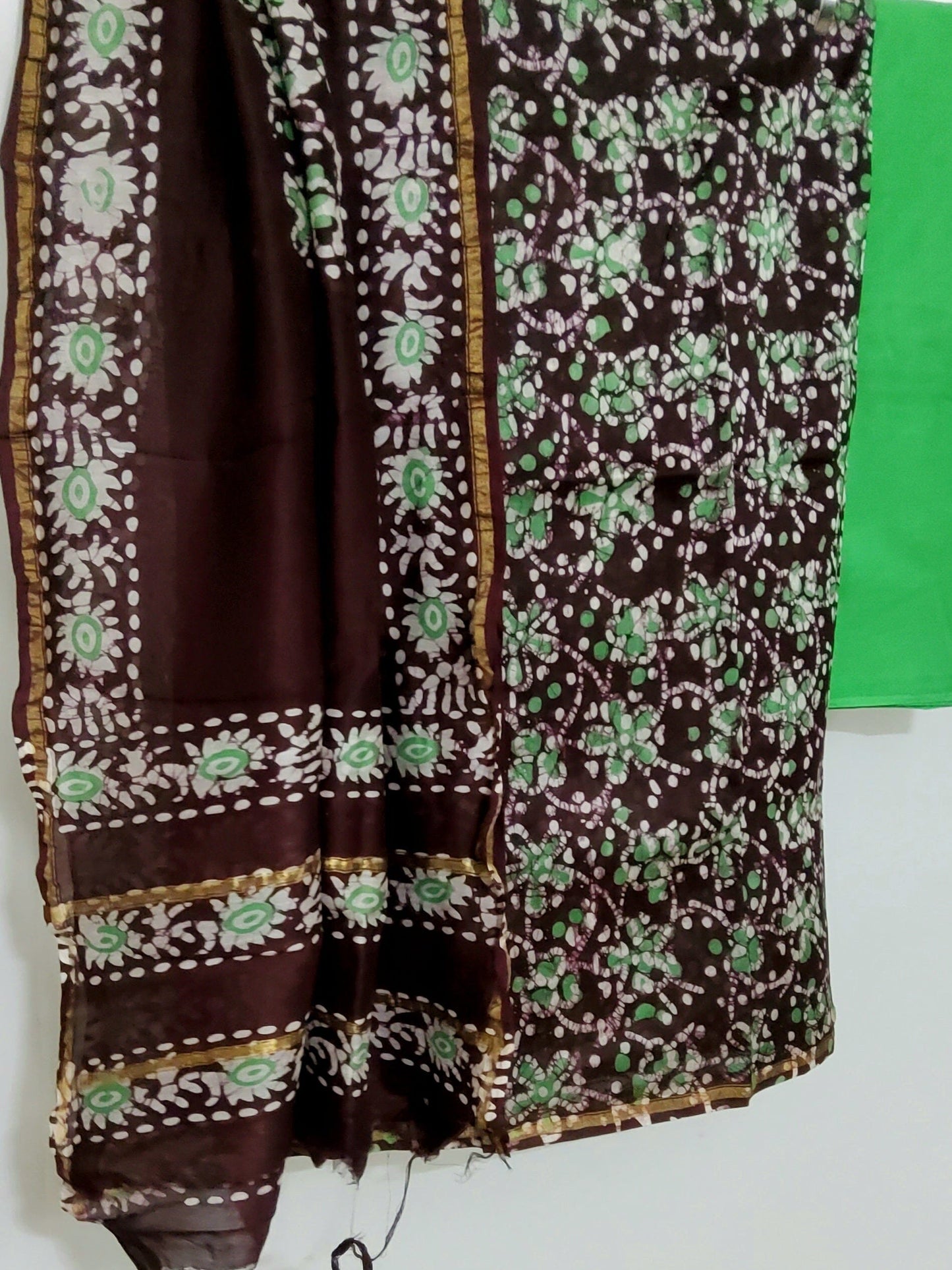 Chanderi Hand Block Printed Dress Material