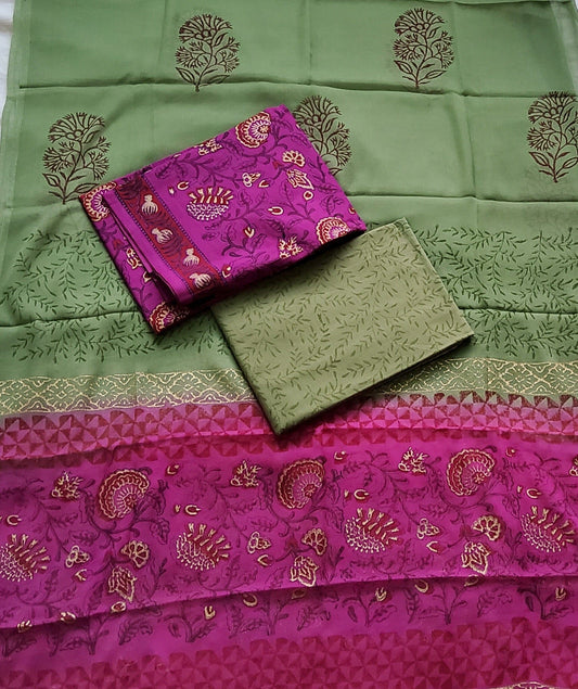 Bagru Hand Block Print Cotton Dress Material – RKG SHOPPING