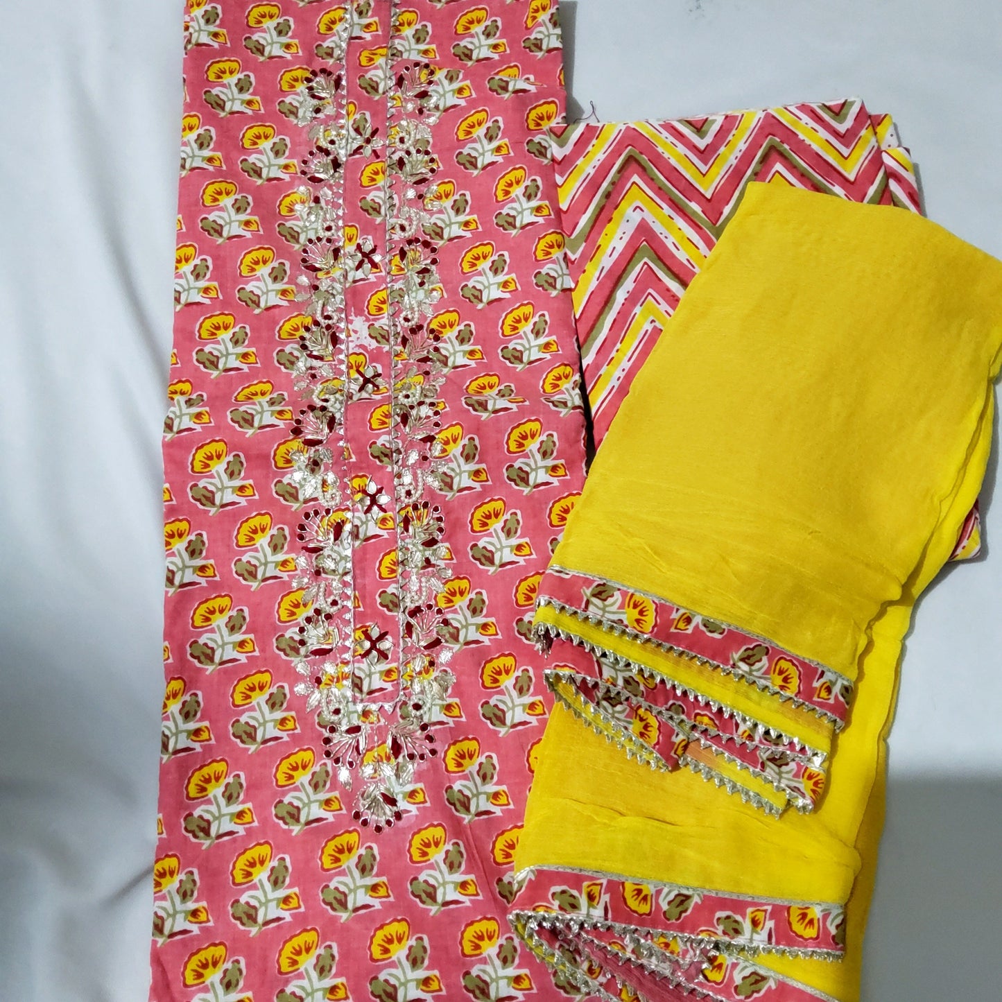 Cotton Dress Material with Pure Chiffon Dupatta