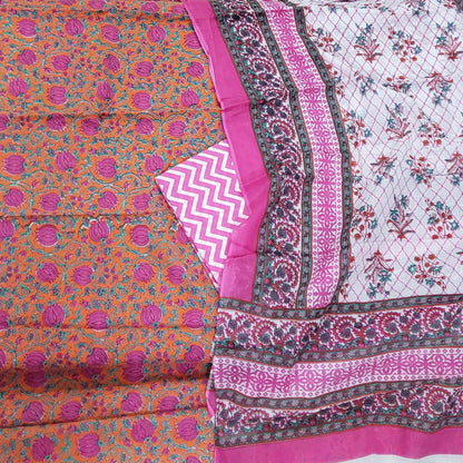 Cotton BlockPrint Dress Material with Cotton Dupatta