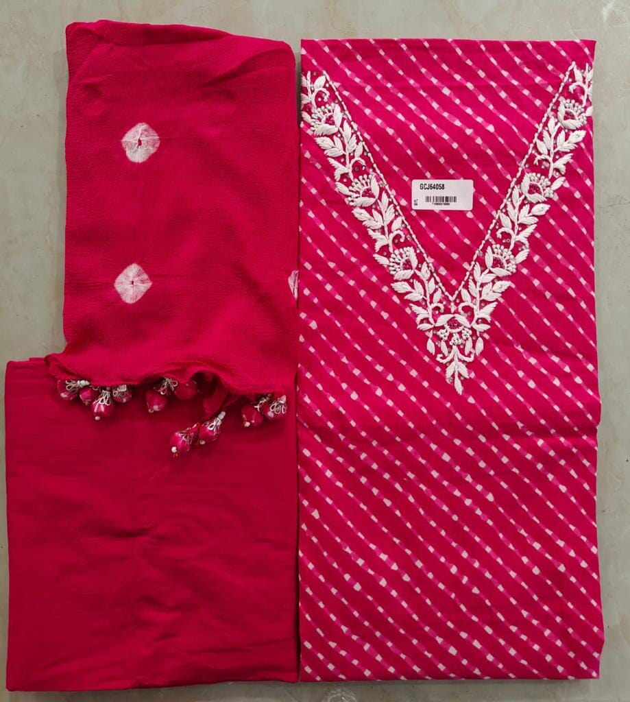 Cotton Dress Material with Pure Chiffon Dupatta