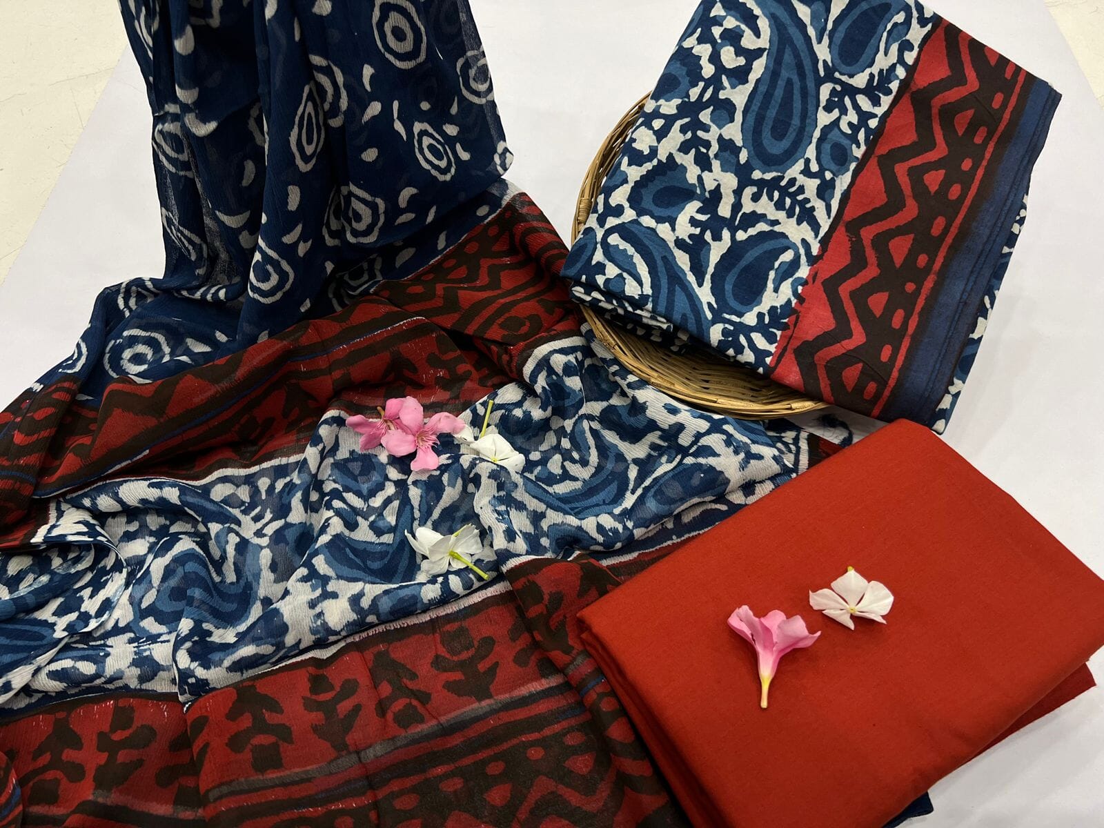 Hand BlockPrint Cotton Dress Material with Chiffon Dupatta RKG SHOPPING Hand BlockPrint Cotton Dress Material with Chiffon Dupatta RKG SHOPPING