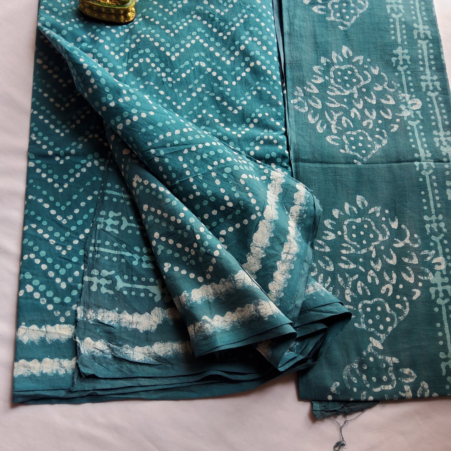 Cotton Hand Block Print Dress Material with Cotton Dupatta