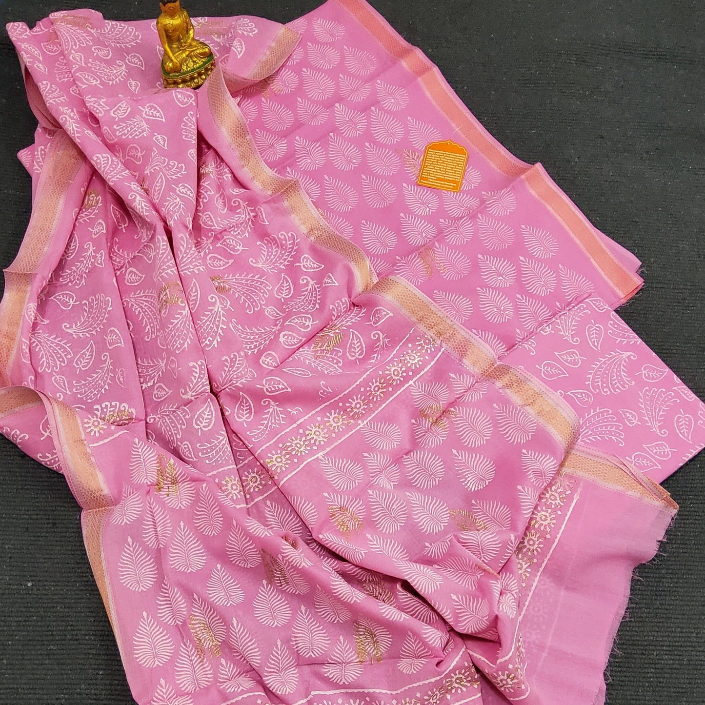 Cotton Hand Block Print Dress Material with Cotton Dupatta