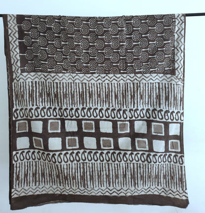 Dabu hand block printed cotton saree