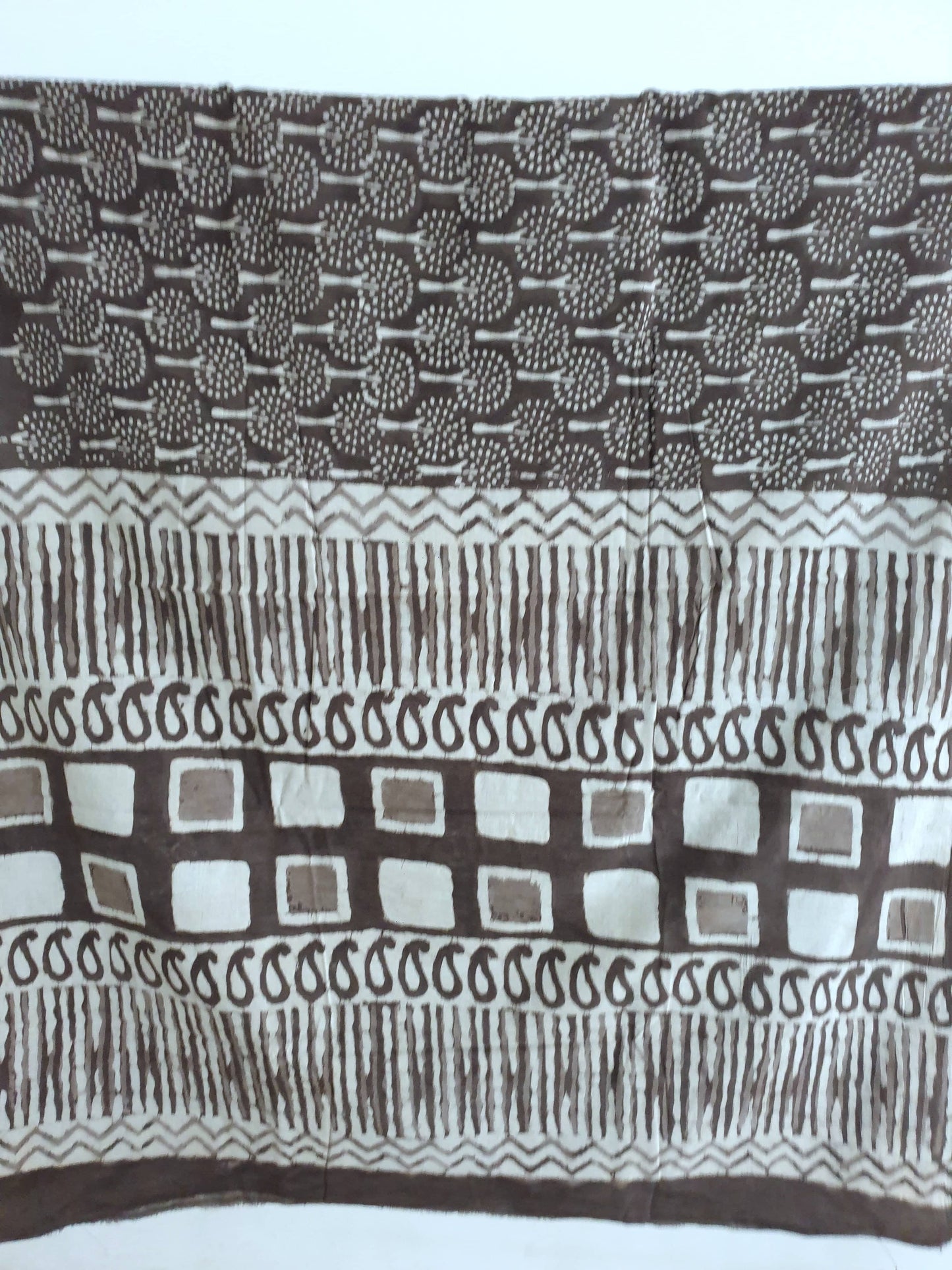 Dabu hand block printed cotton saree