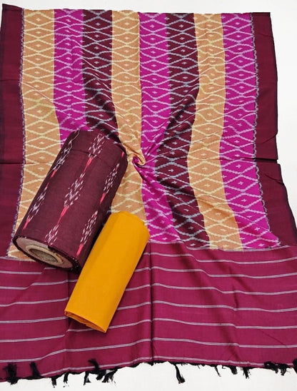 Double Ikat Cotton Dress Material