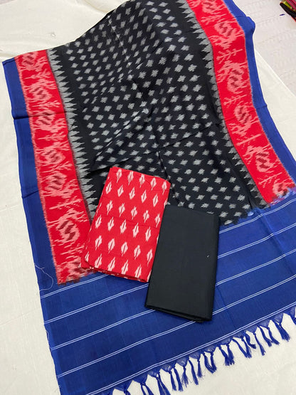Traditional Indian wear Premium Hand Crafted IKAT Weave Unstitched Dress Material / Salwar Suits